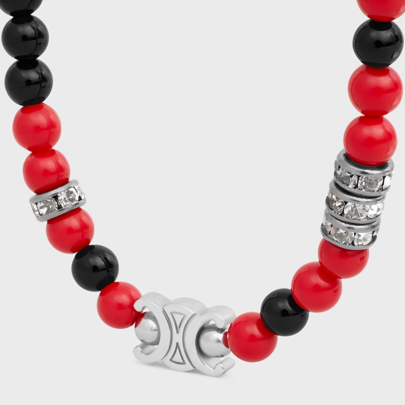 bracciale san onofre triomphe in onice perle di resina strass e ottone con finitura rodio