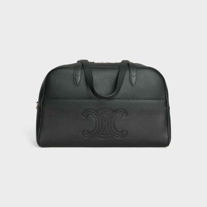 borsa da viaggio in pelle di vitello martellata