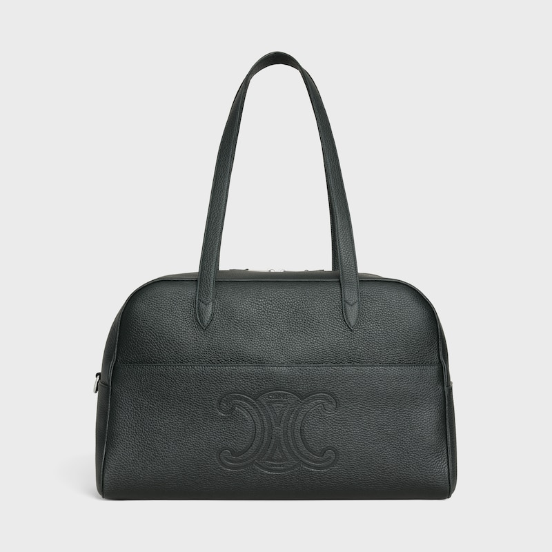 borsa da viaggio in pelle di vitello martellata