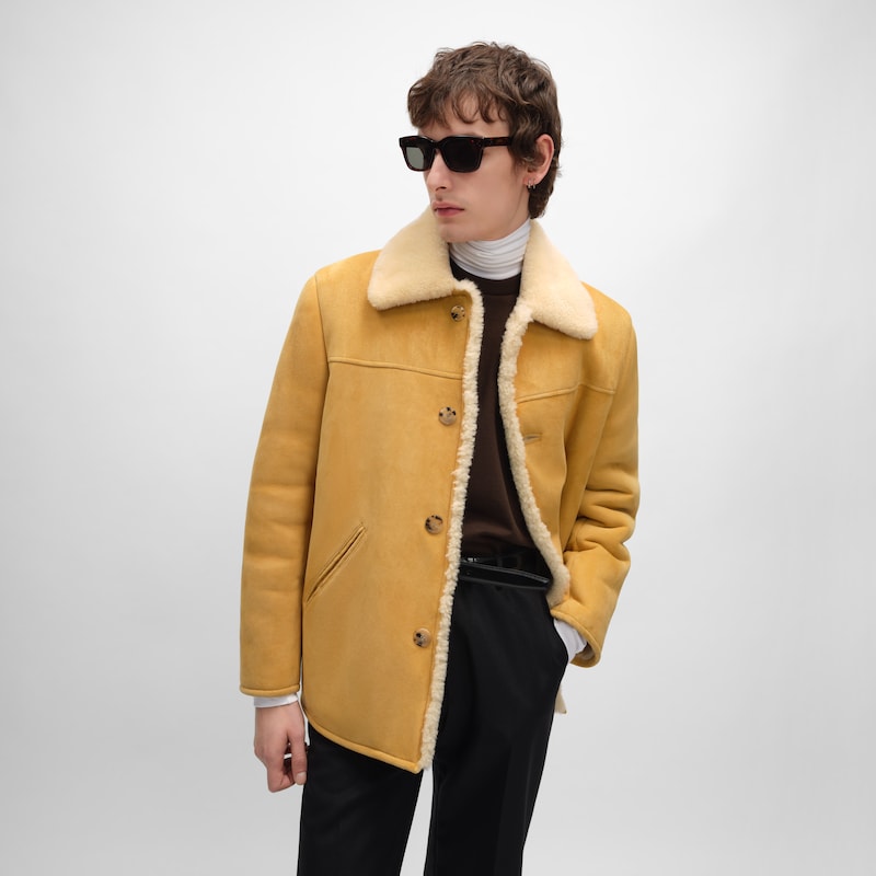 giacca in pelle scamosciata