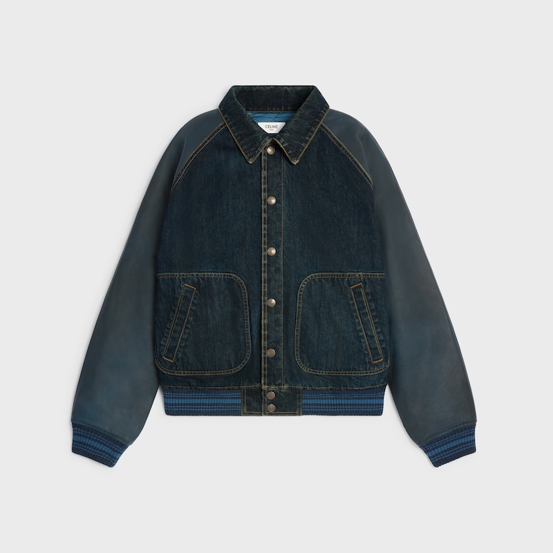 giacca teddy in denim di cotone
