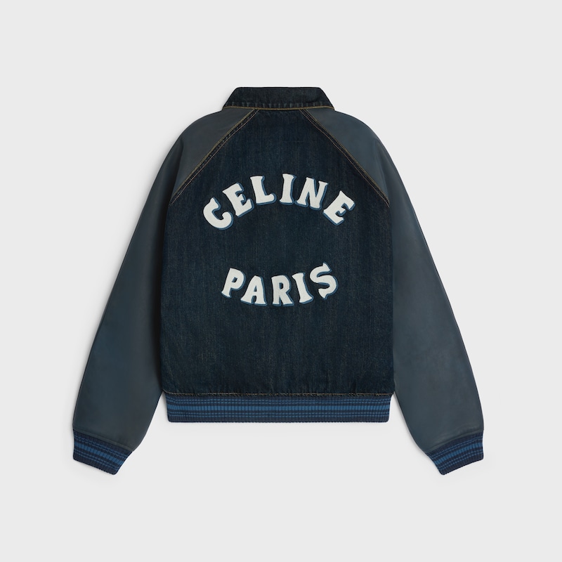 giacca teddy in denim di cotone