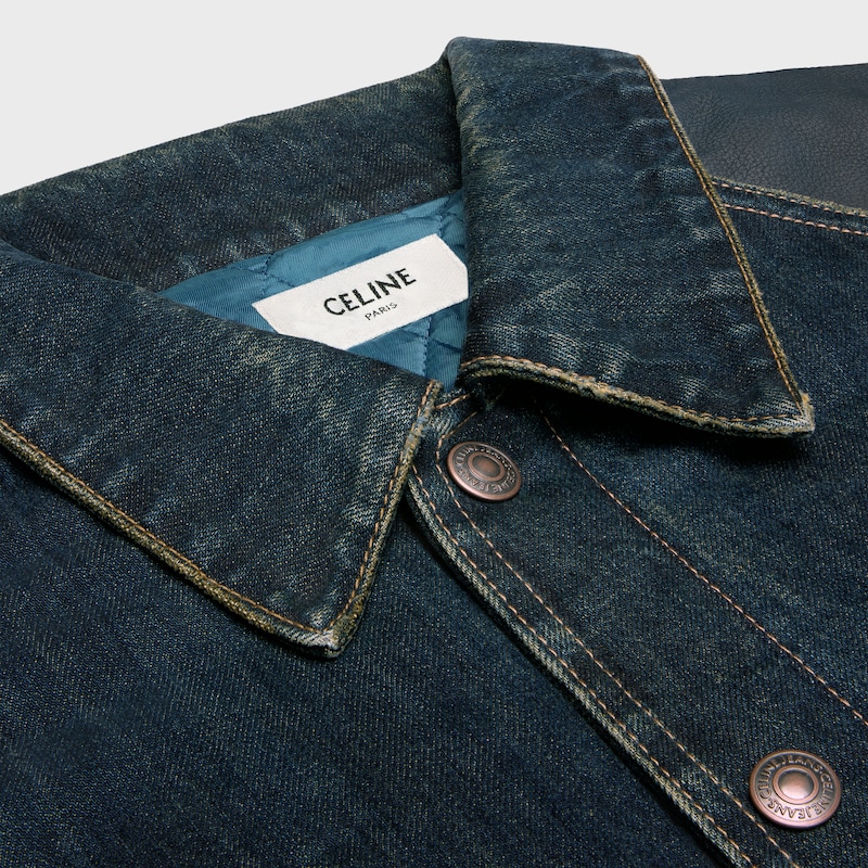 giacca teddy in denim di cotone