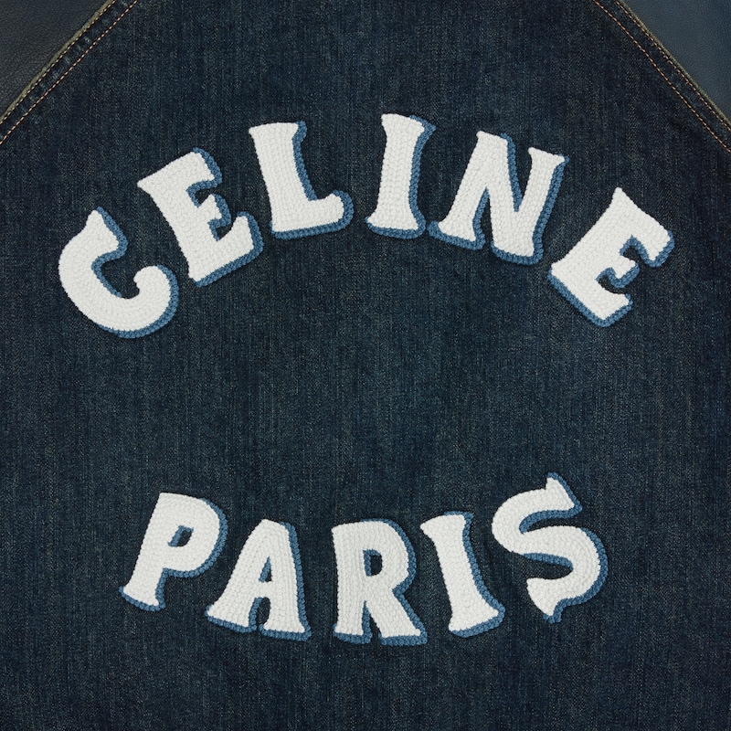 giacca teddy in denim di cotone
