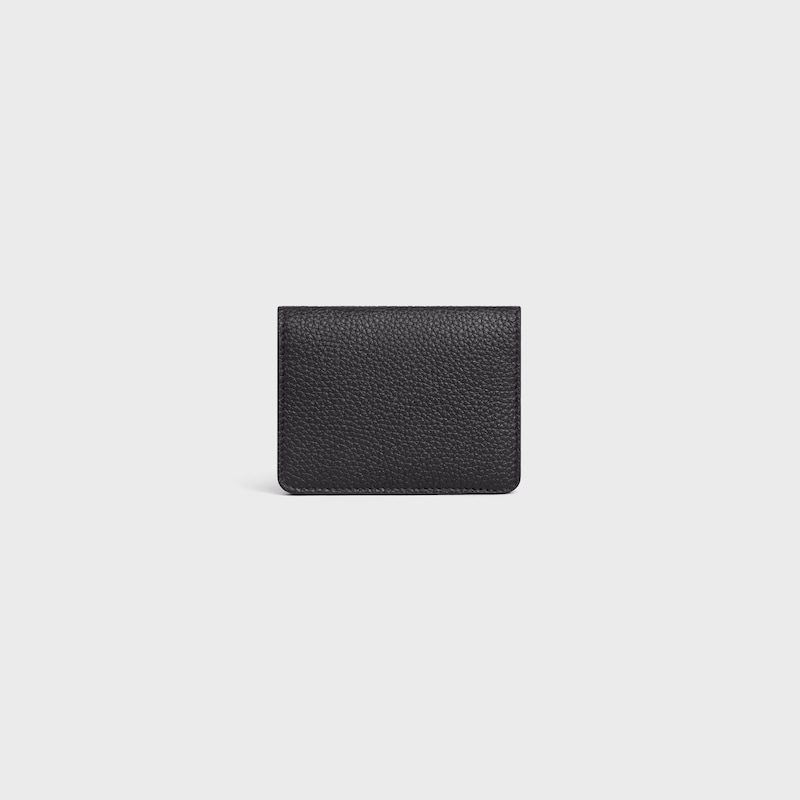 porta carte bi-fold in pelle di vitello martellata