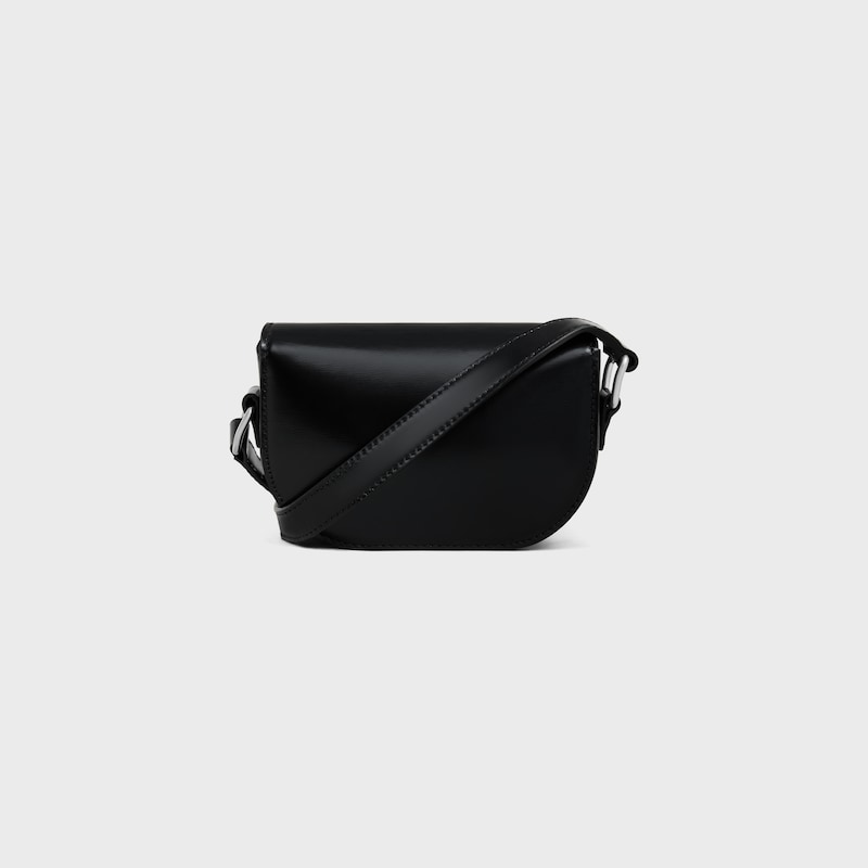 mini borsa a tracolla triomphe in pelle di vitello lucida