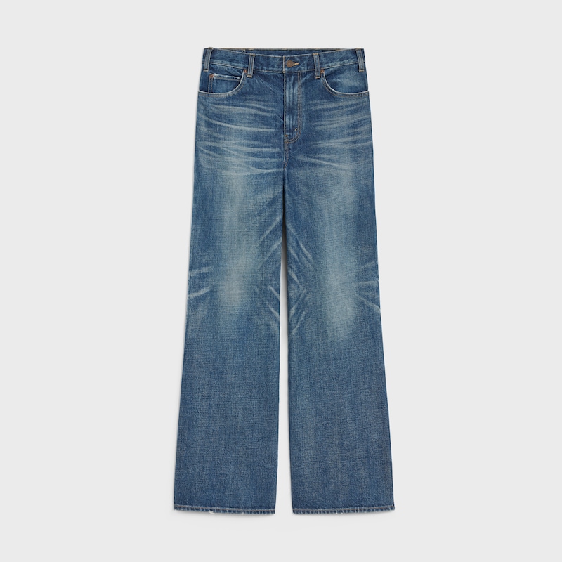jeans da surf svasati in denim di cotone