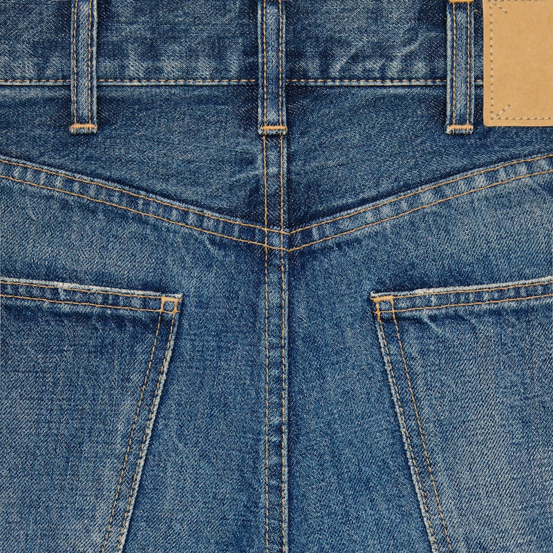 jeans da surf svasati in denim di cotone