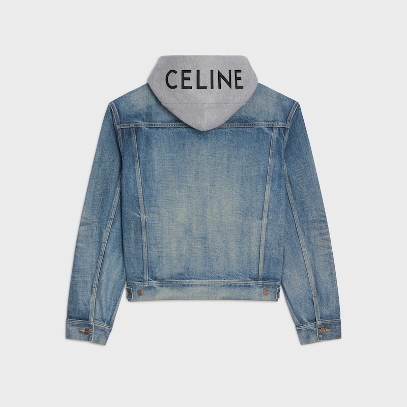 giacca da camionista in denim di cotone