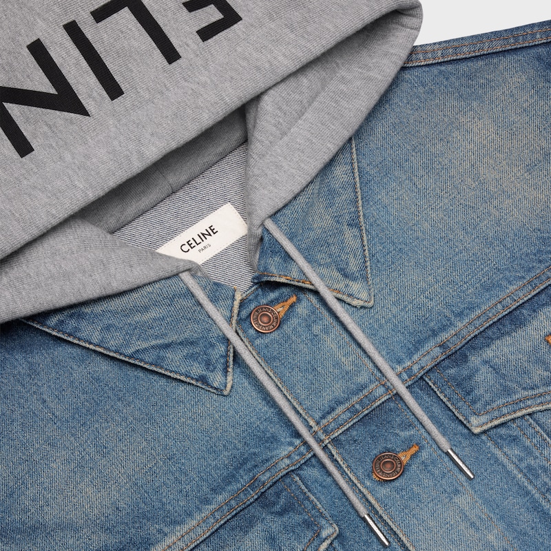 giacca da camionista in denim di cotone