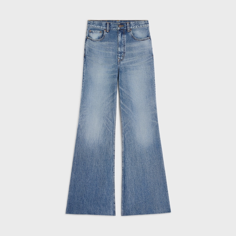 jeans a zampa 001 in denim di cotone