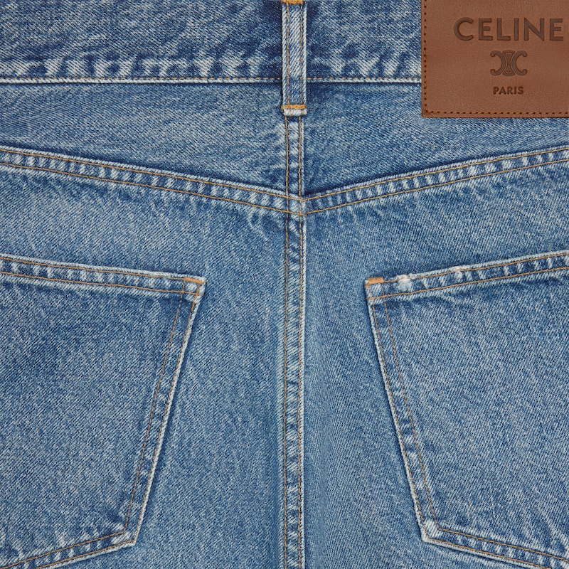 jeans a zampa 001 in denim di cotone