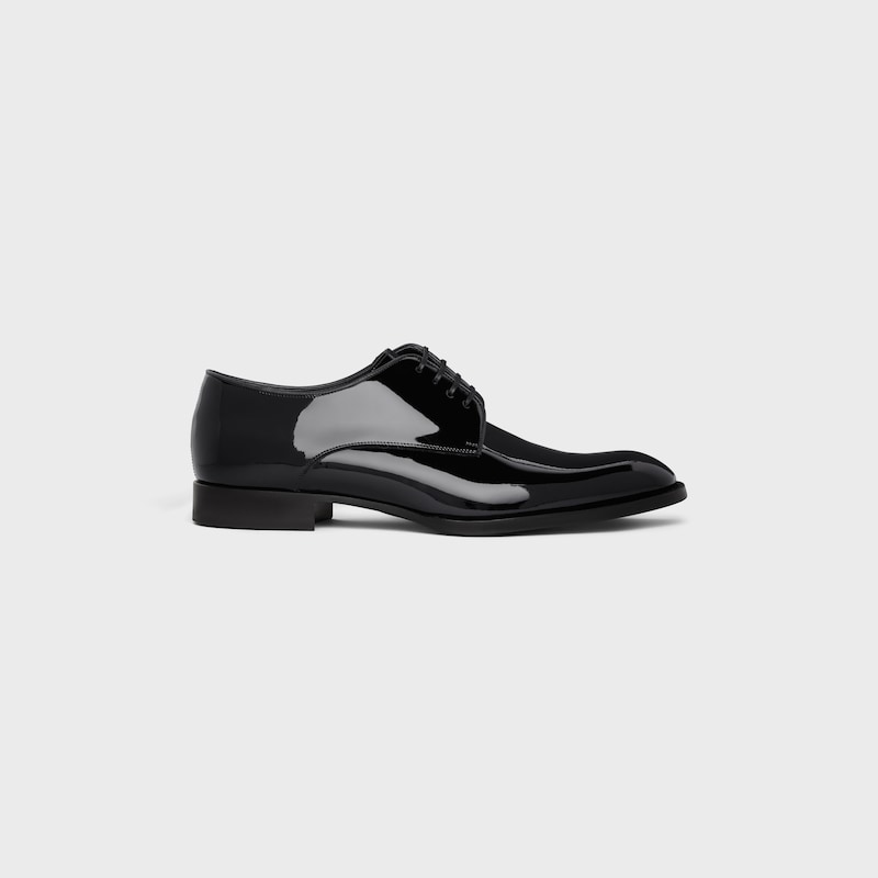 celine tuxedo derby in vitello verniciato