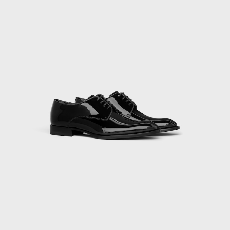 celine tuxedo derby in vitello verniciato