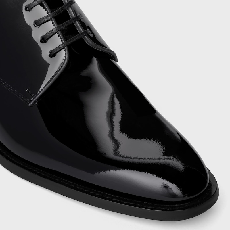 celine tuxedo derby in vitello verniciato