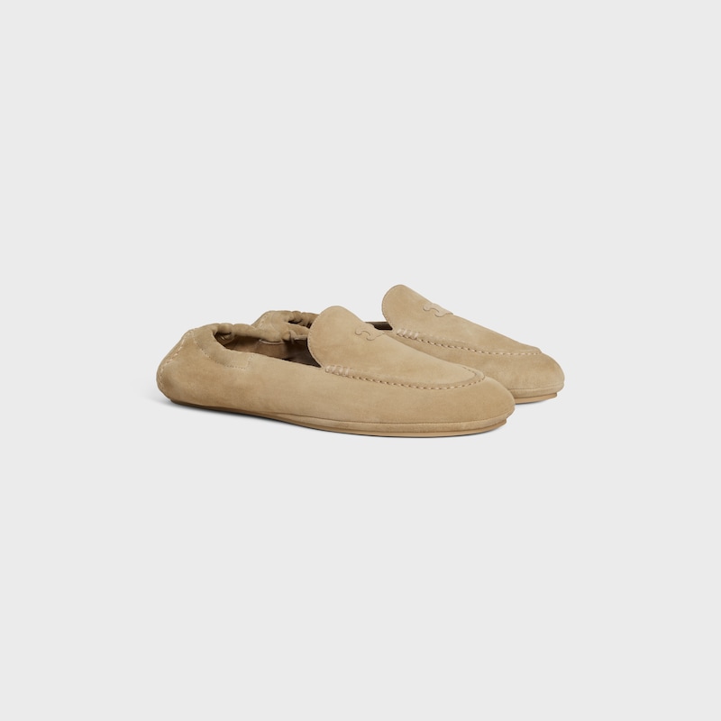 mocassino celine adam con triomphe in pelle di vitello scamosciata