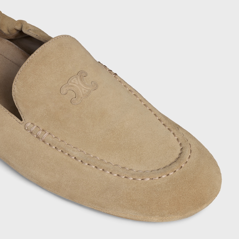 mocassino celine adam con triomphe in pelle di vitello scamosciata
