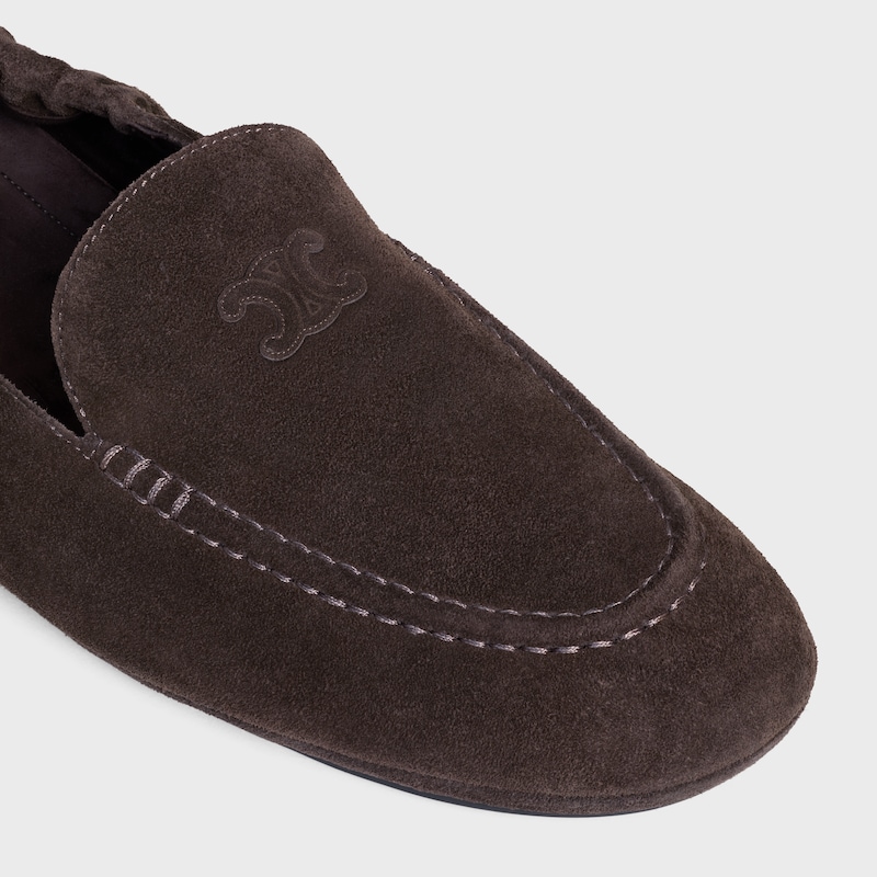 mocassino celine adam con triomphe in pelle di vitello scamosciata