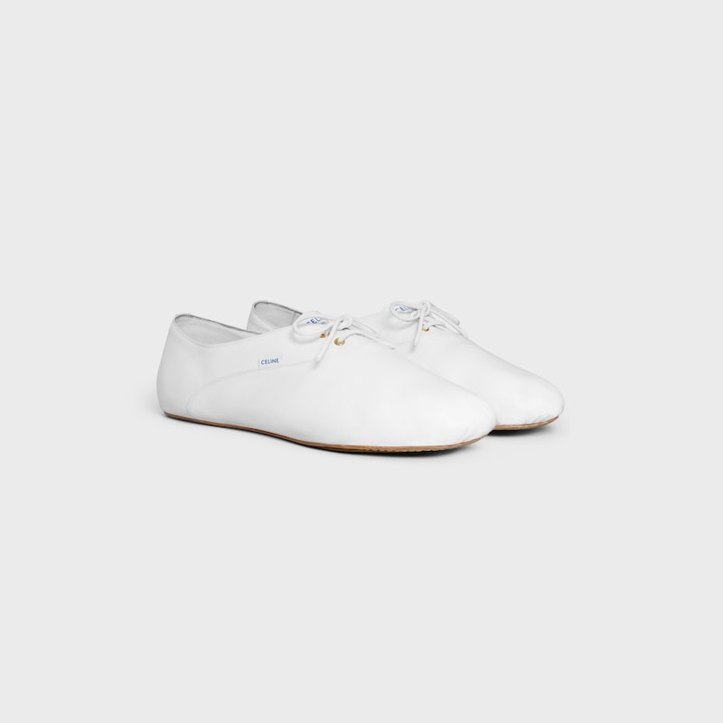 scarpa ballerina allacciata in pelle di agnello