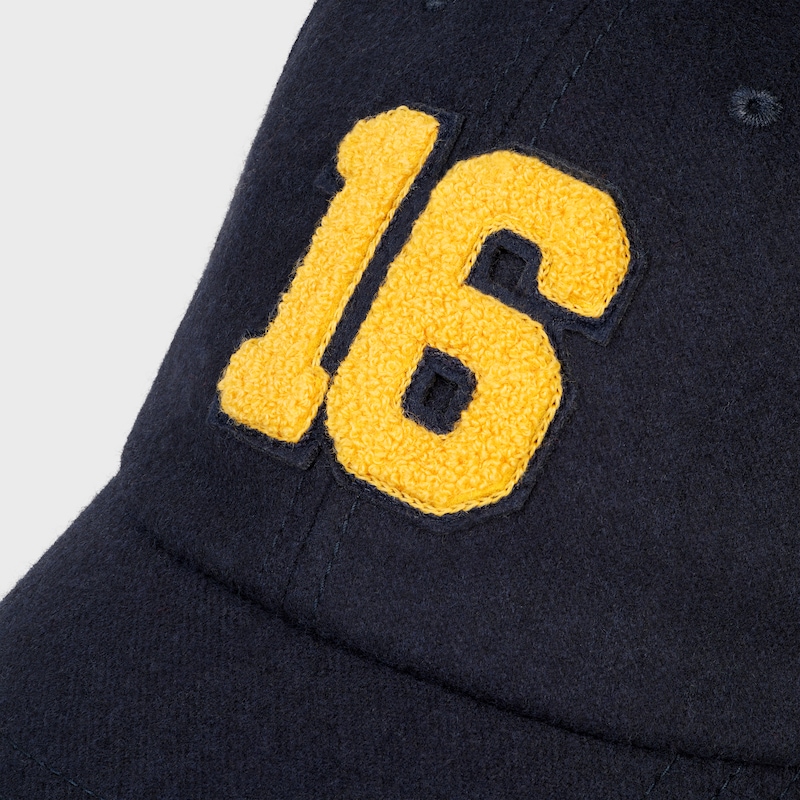 16 cappellino da baseball in flanella di lana