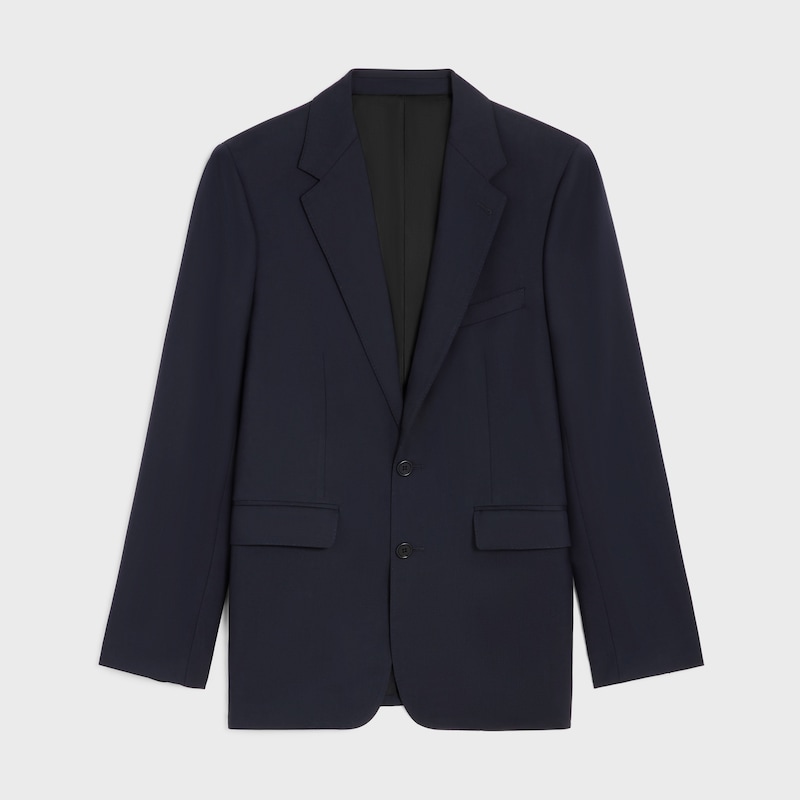giacca classica in gabardine di lana