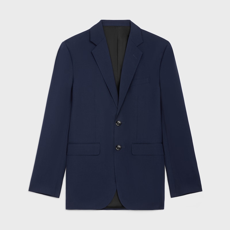giacca classica in gabardine di lana