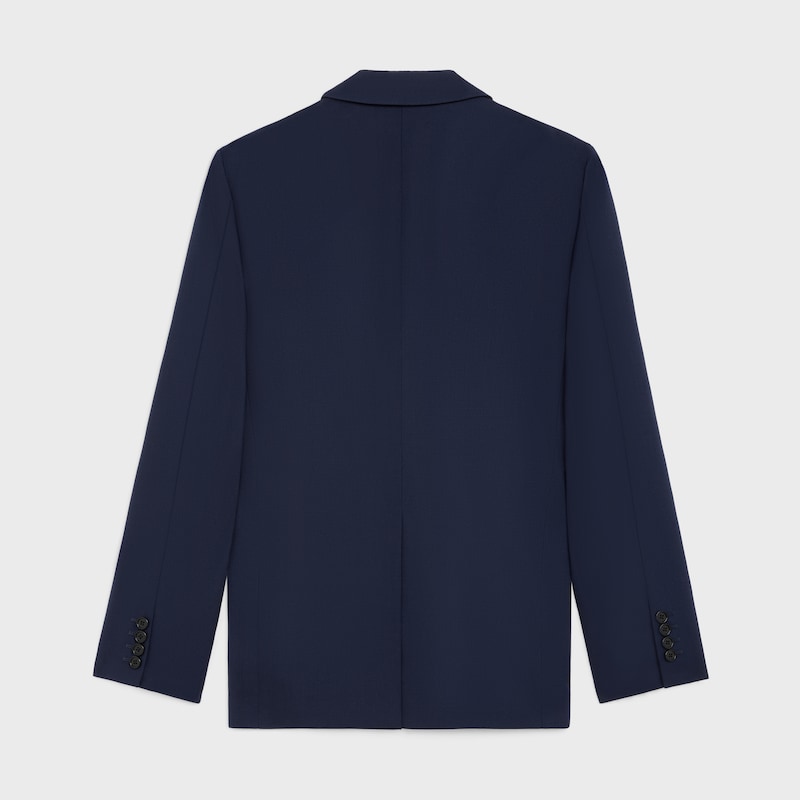 giacca classica in gabardine di lana