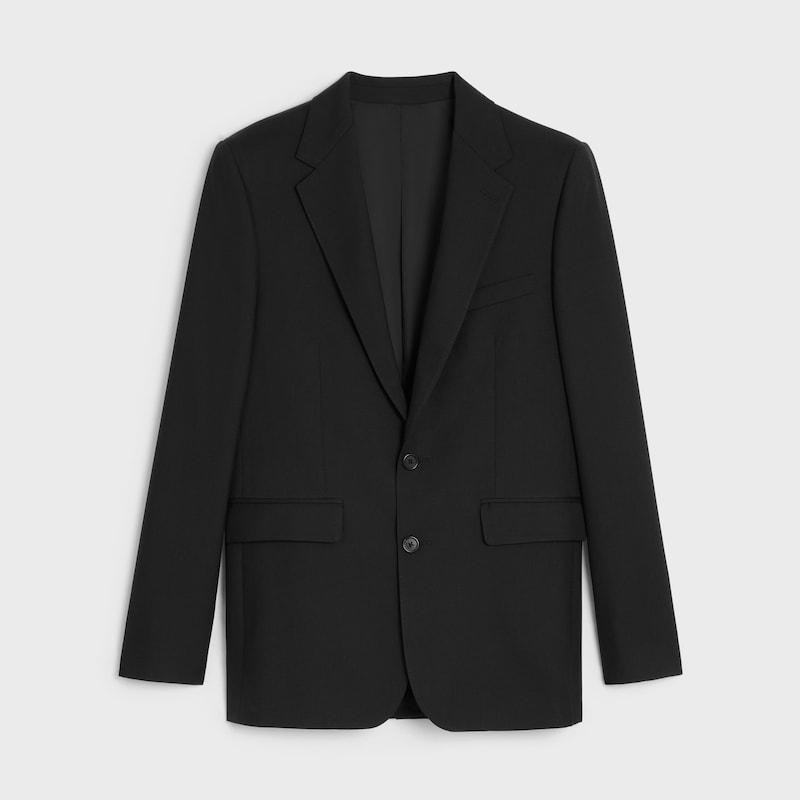 giacca classica in gabardine di lana
