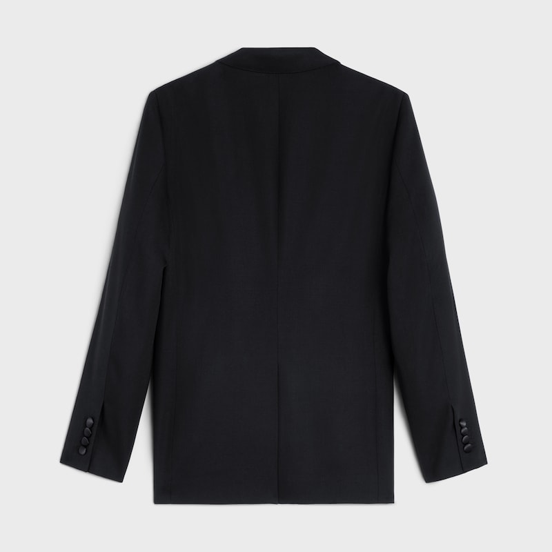giacca da smoking classica in lana grain de poudre
