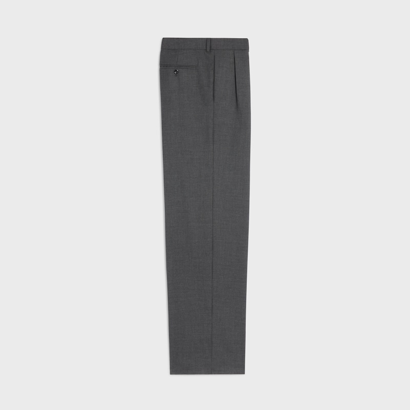 pantaloni con pieghe in tela di cashmere