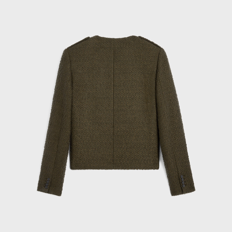 giacca chasseur in cashmere bouclette natte