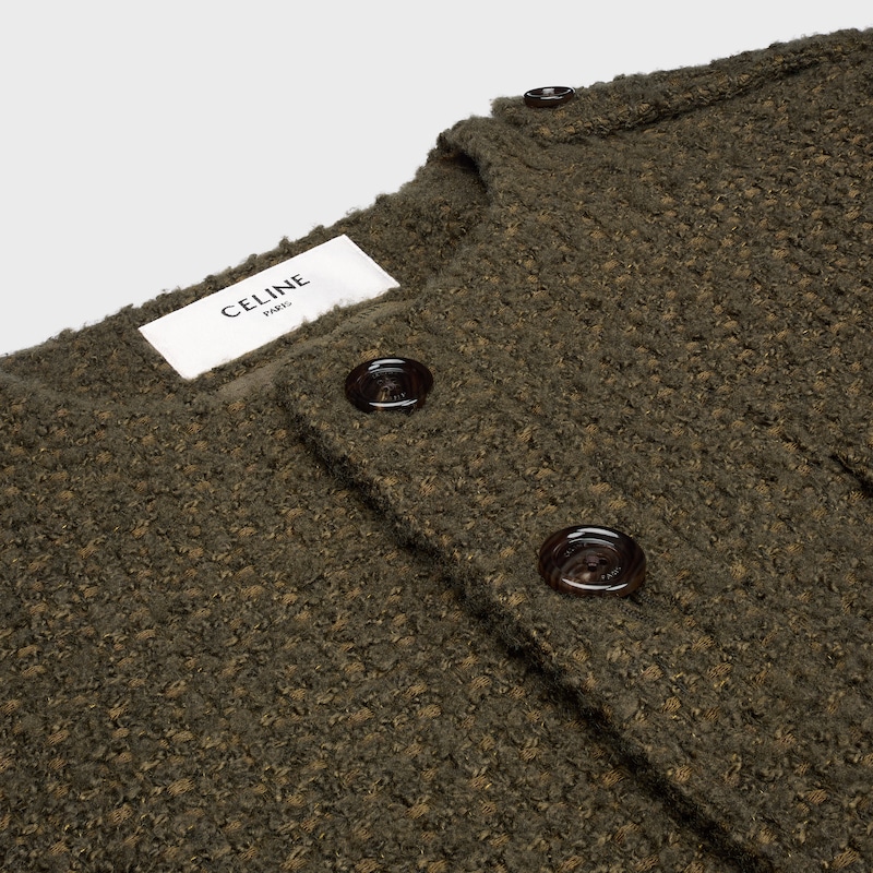 giacca chasseur in cashmere bouclette natte