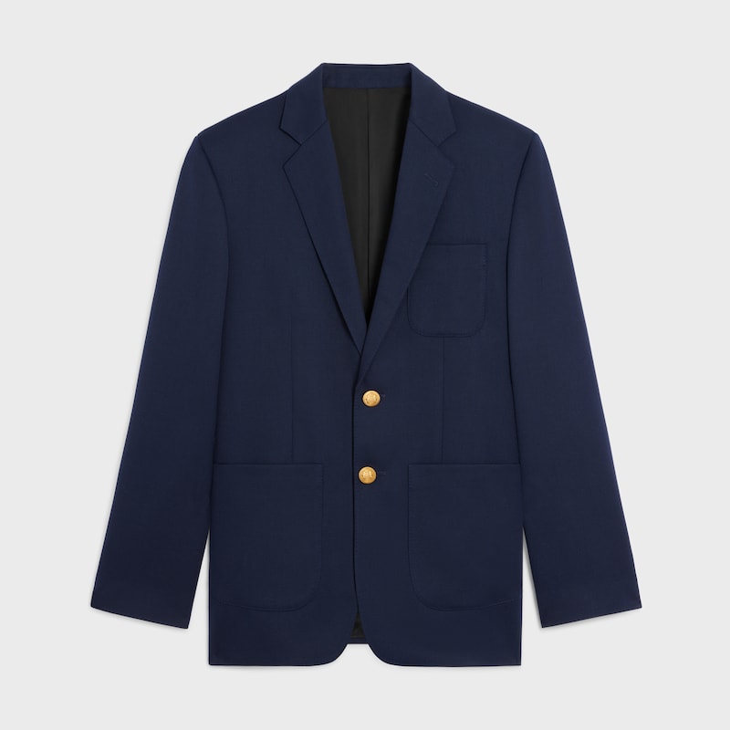 giacca sartoriale in lana diagonale