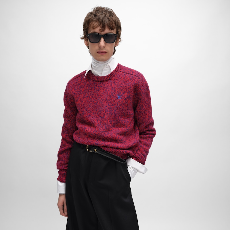 maglione girocollo in lana e cashmere