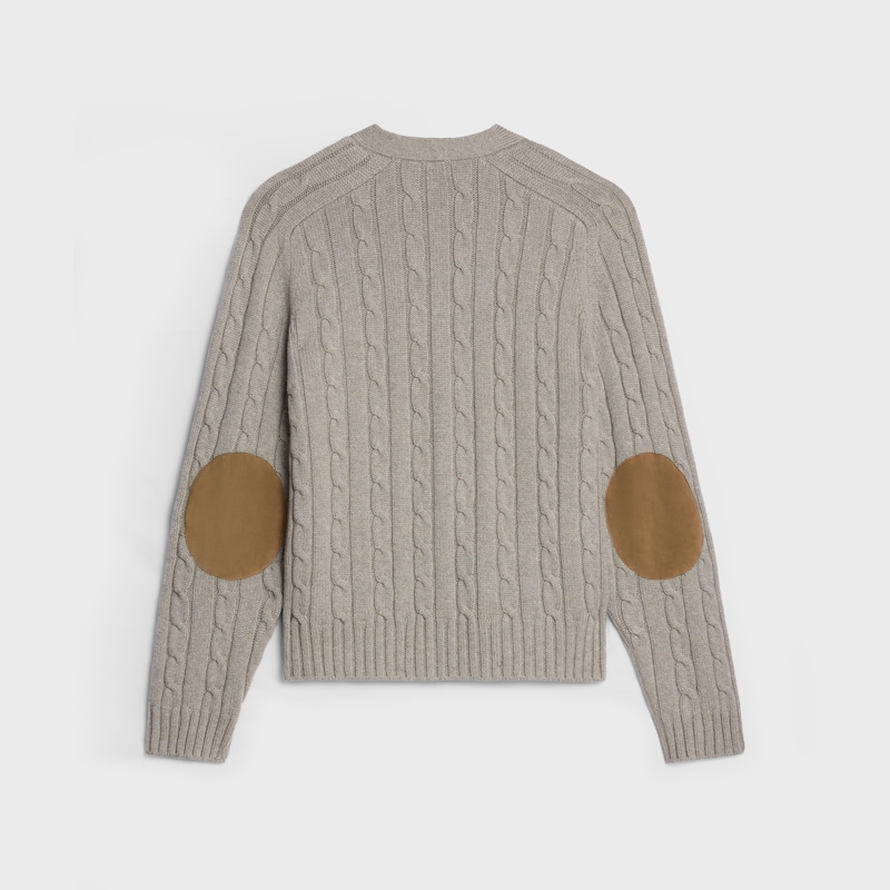cardigan triomphe in cashmere lavorato a trecce
