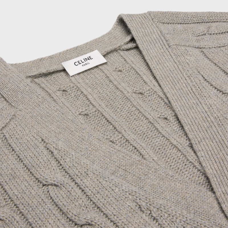 cardigan triomphe in cashmere lavorato a trecce