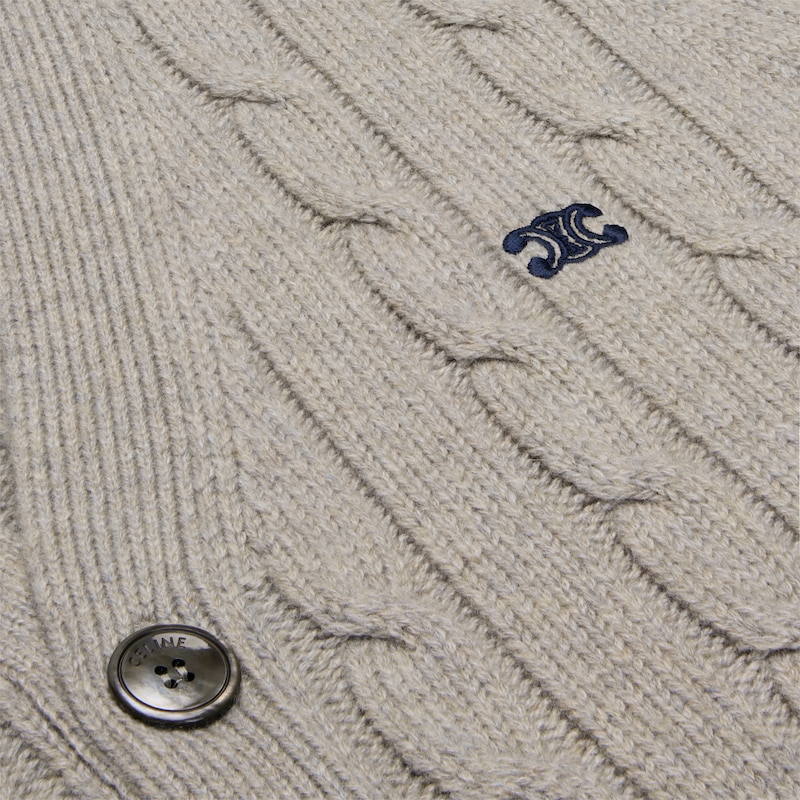 cardigan triomphe in cashmere lavorato a trecce