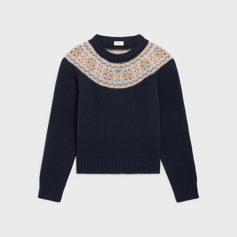 maglione girocollo in lana fair isle trionfale