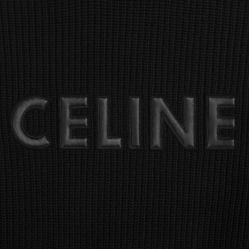 maglione con cappuccio celine in lana monocromatica