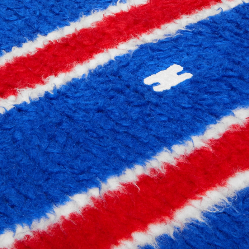 maglione polo in cotone spazzolato a righe