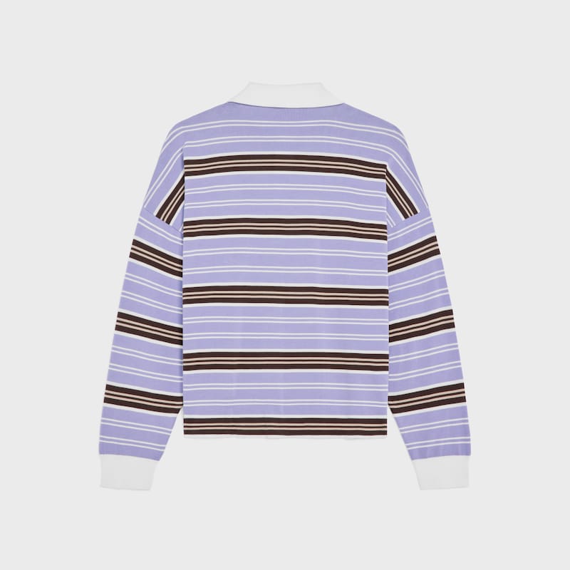 maglione polo in cotone a righe