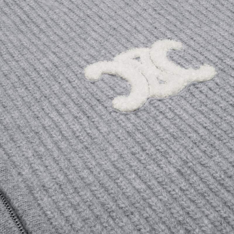 cardigan con cappuccio in lana a costine
