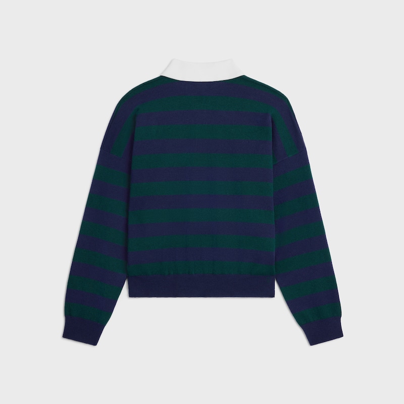 maglione polo in lana a righe