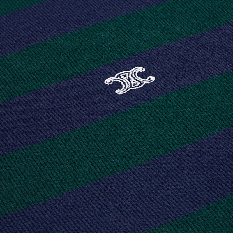 maglione polo in lana a righe