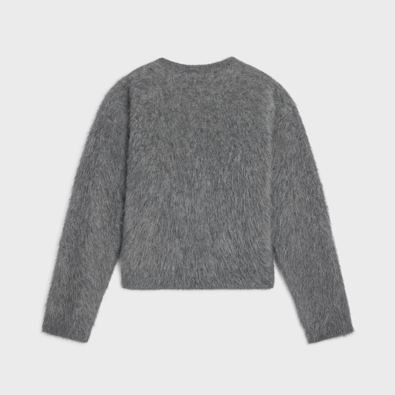 maglione girocollo in mohair spazzolato