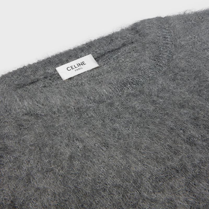 maglione girocollo in mohair spazzolato