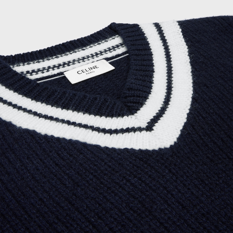 maglione con scollo a v in cashmere