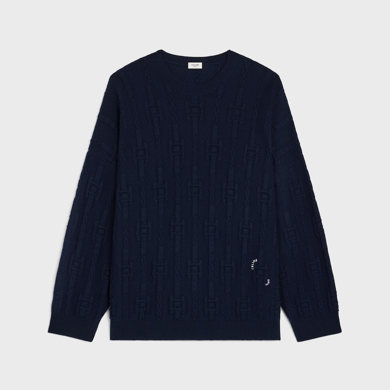 maglione girocollo in cashmere con catene
