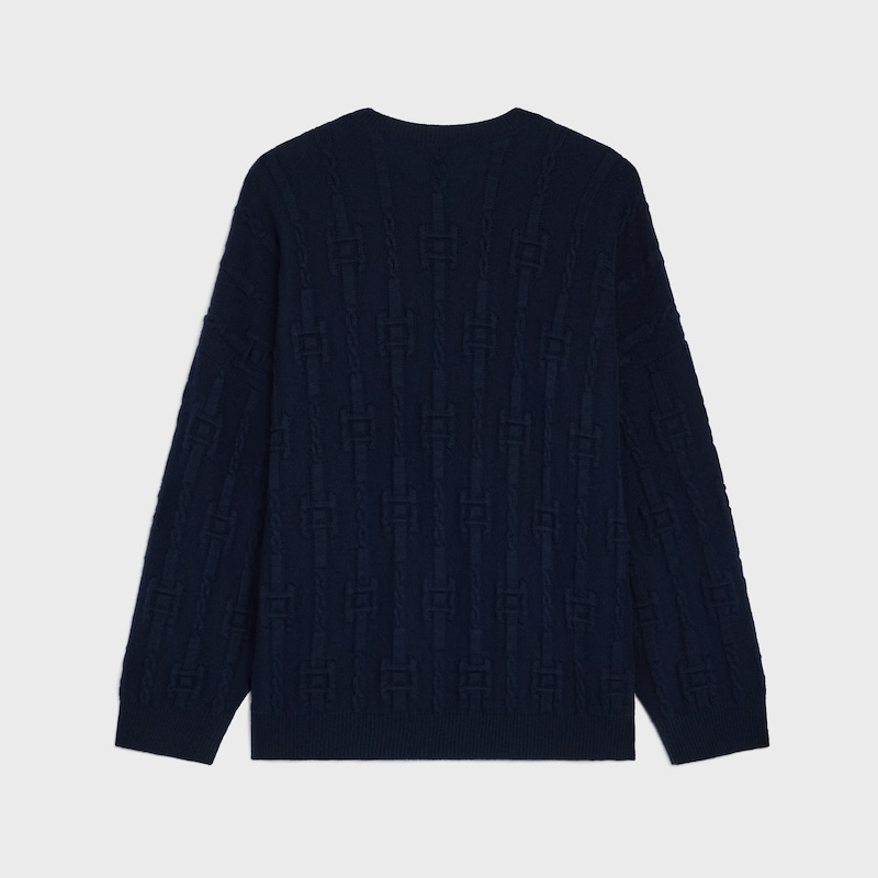 maglione girocollo in cashmere con catene