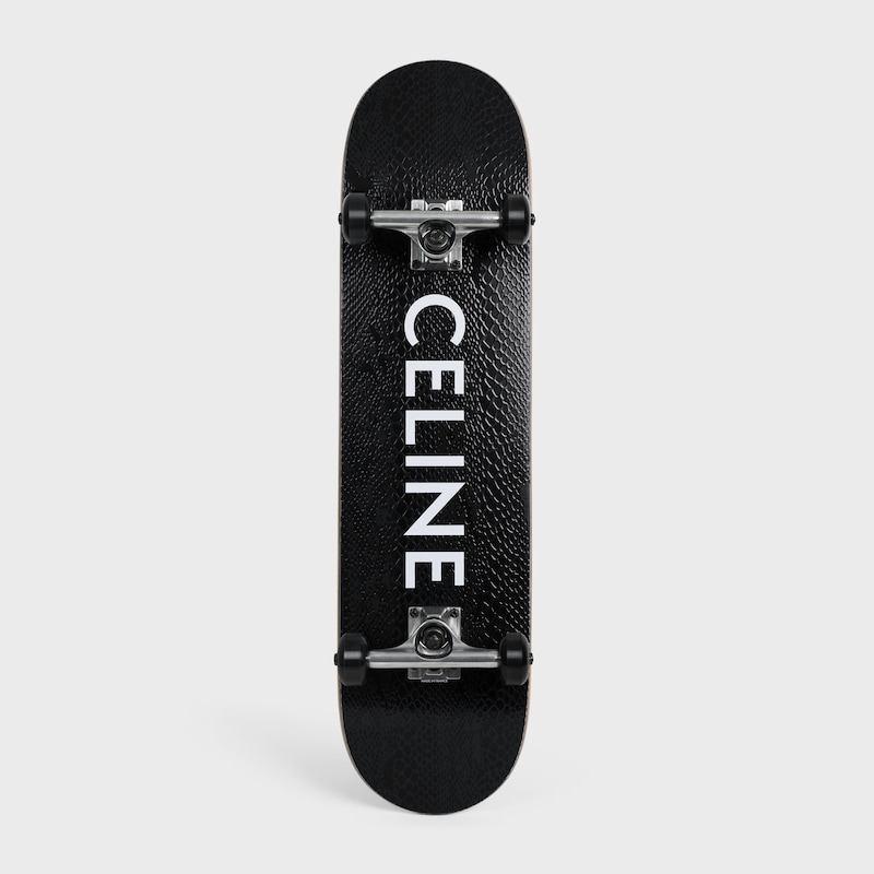 skateboard con stampa serpente e celine